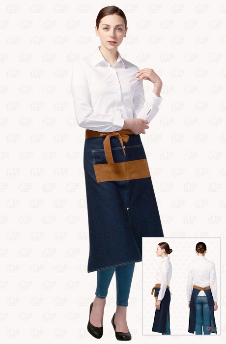 [요들가운] 요들 데님 롱허리 앞치마(APRON) YA086
